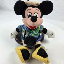 Disney TOURIST MICKEY Bean Bag Plush 8"