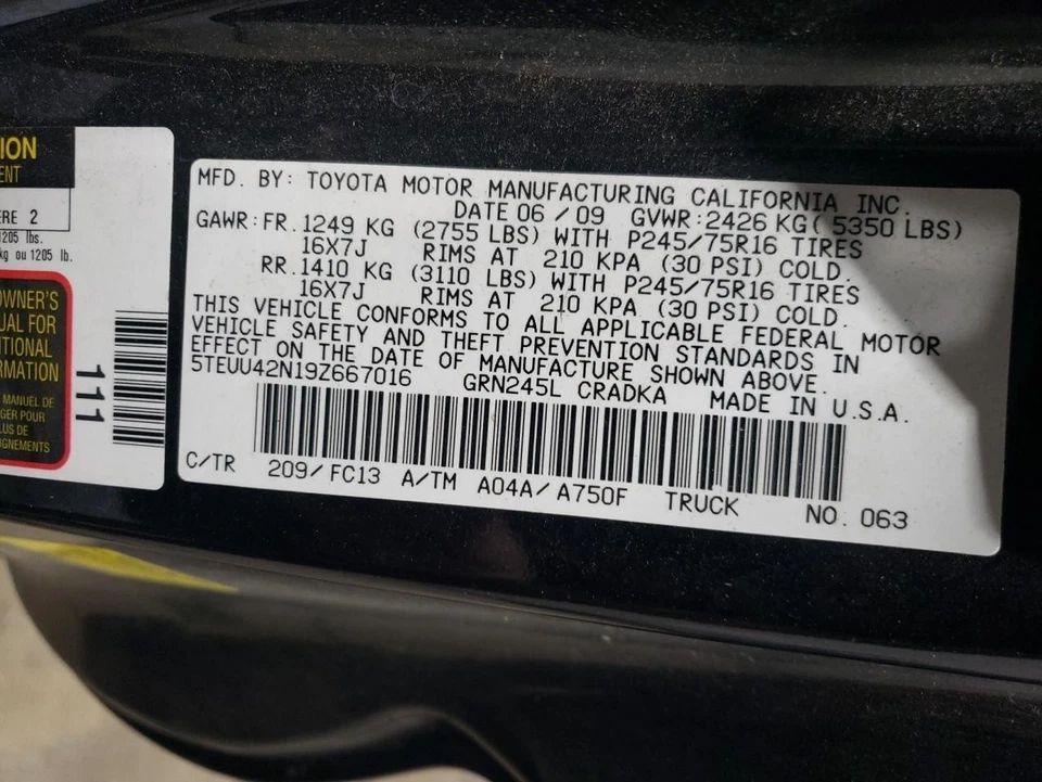 Used Radiator fits: 2009 Toyota Tacoma 4.0L 6 cylinder 1GRFE engine AT Grade A - Imagem 4 de 4