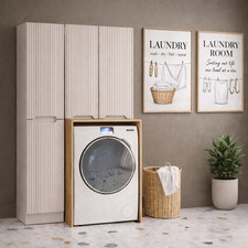 Washing Machine Cabinet Bathroom Laundry Utility 105cm Cupboard Storage Set Nova