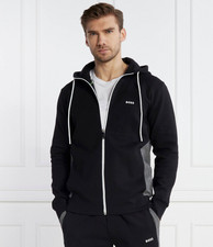 Tracksuit BOSS Mens Top Black Full Zip Track Jacket With Logo - Size L