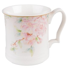 CLAYRE & EEF Tasse KAFFEE-BECHER FLOWERS 414ml 13x9x9cm weiß Tee Keramik Shabby