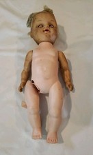 12 Vintage Doll Creepy Green Blinking Eyes - Possible Drink Wets 1940's