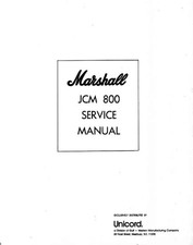Manuale di servizio Marshall serie jcm800 e manuale proprietari 2203-01 