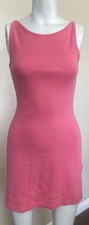 GUESS Jeans Pink Bodycon Mini Dress S Sleeveless Cotton Y2K Basic Fitted