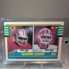 1990 Topps 1989 Receiving Leaders Jerry Rice, Andre Reed #431