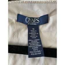 Chaps Evening Gown Metallic Champagne Gold Crinkle Size 10 Textured