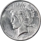 1923-D Peace Dollar PCGS MS62 Blast White Strong Strike