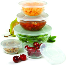 10-Piece Nesting Glass Mixing/Storage Bowls with Lids
