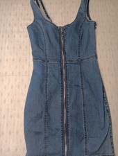 Women's Blue Denim Sleeveless Casual Size Small
