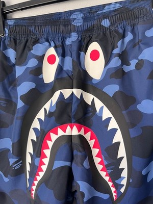 Bape Color Camo Shark Beach Shorts - Size Medium - Blue - NEW | eBay