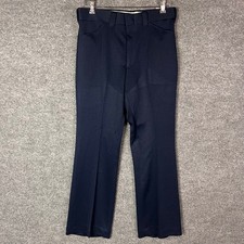 New Vintage 70s Maverick Pants Mens 32x29 Navy Blue USA Made Polyester