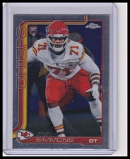 2025 Topps Chrome Josh Simmons RC Base #304 Rookie Kansas City Chiefs