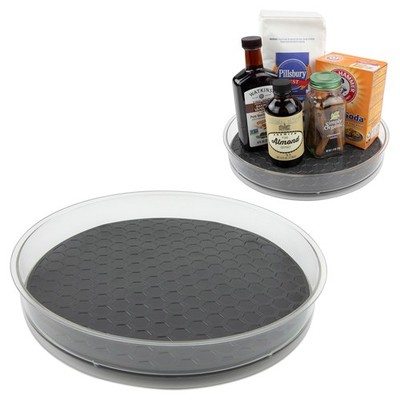 Spectrum Medium Lazy Susan Organizer 9.5 in for Cabinet Medium, Charcoal 
