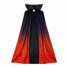 Black Red Color Fade Vampire Cape