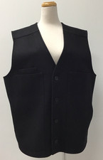Stormy Kromer Black 100% Wool Button Vest - Men's Size XL Made in USA