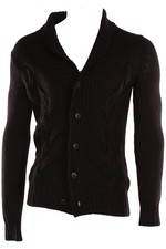 CLOSED BLACK MENS ALPACA CARDIGAN SMALL