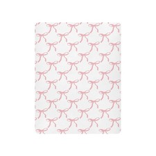 Pink Bow Ribbon Fitted Crib Sheet Playard Toddler Bed 27x39 Inch Bowknot
