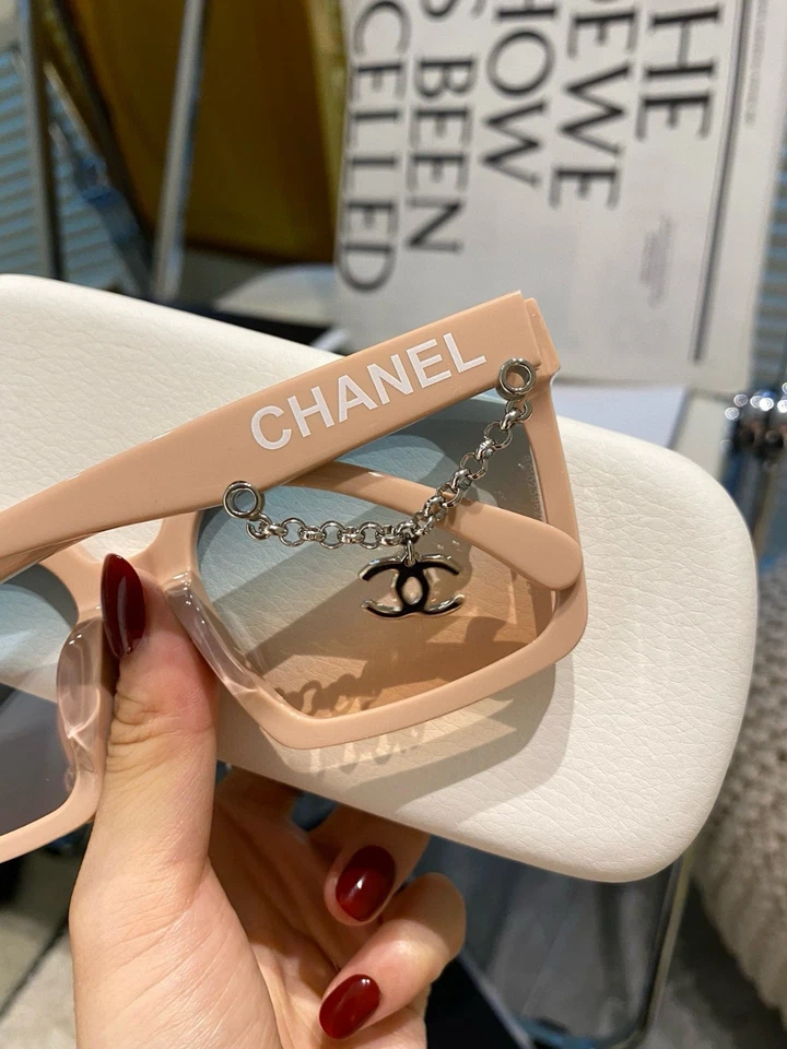 Chanel Women's Classic Clear Sunglasses Beige Rectangular Frame CH0744/66-13-145 - Image 4 of 4