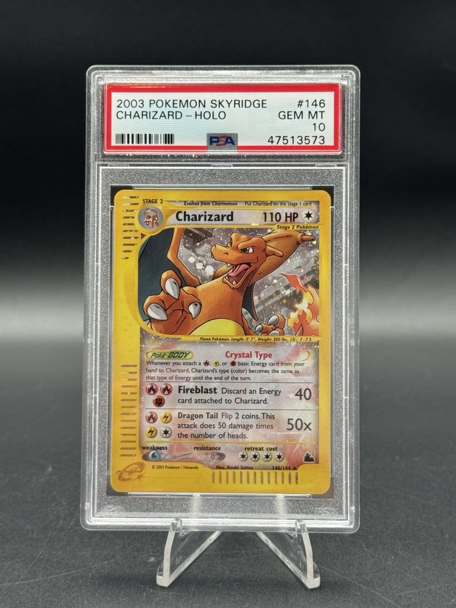 2003 Pokemon Skyridge Crystal Charizard - Holo Card #146 - PSA 10