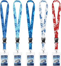 5 Pack Cruise Lanyard for Ship Cards, Cruise Ship Lanyards with Waterproof ID Ba