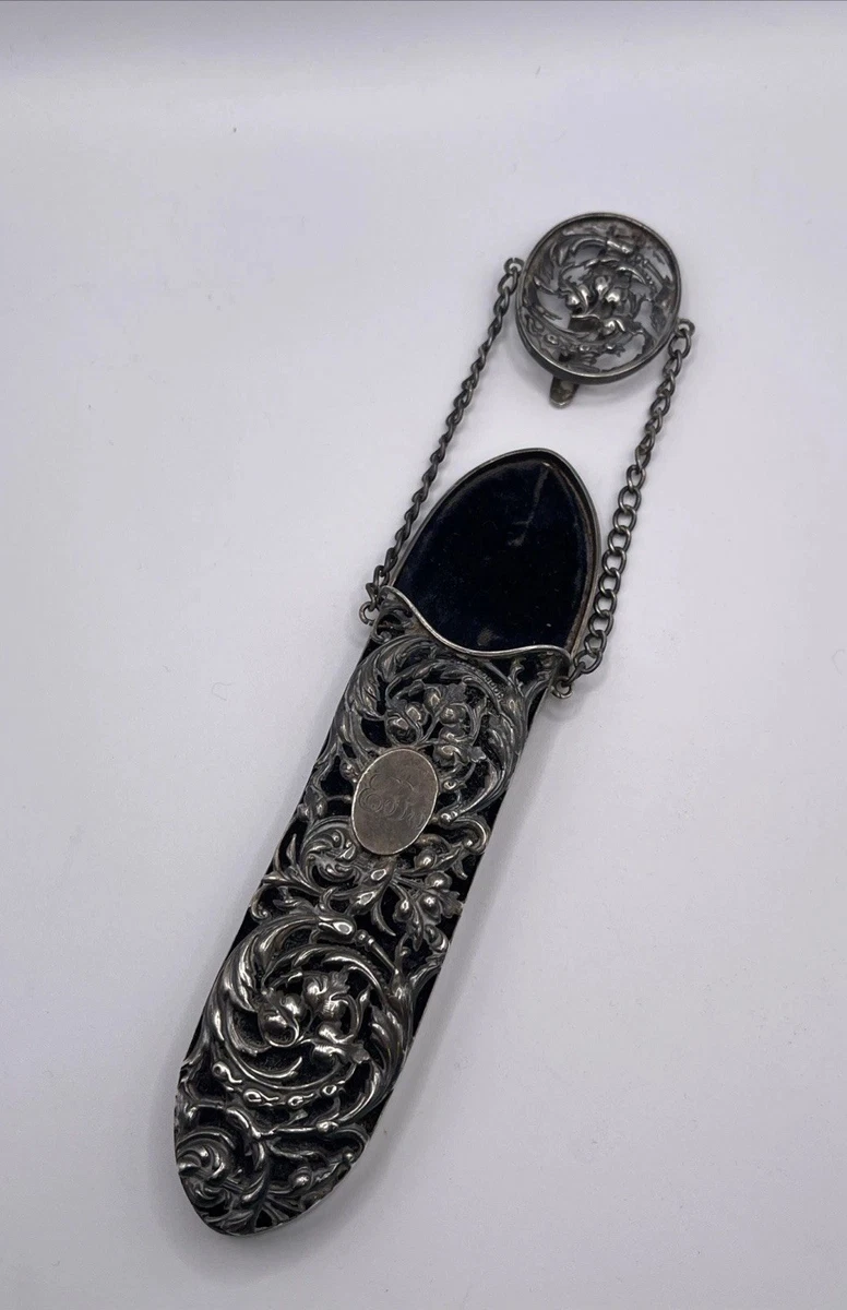 アンティーク雑貨 Sterling Silver and Glass Case Silver Eyeglass Case Indiana OTHER US Sterling Silver Antiques for