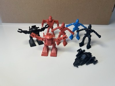Vintage Arco Rogun Robots Plastic Space Toy Figures Lot Of 7 1980s