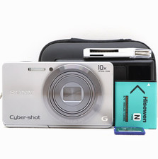 Sony Cybershot DSC-W690 16.1MP Compact Digital Camera Silver Tested Kit