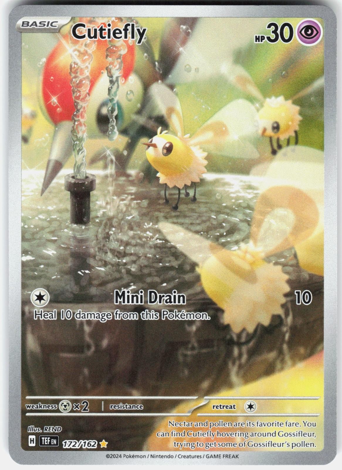 Pokemon Cutiefly 172/162 Illustration Rare Temporal Forces Pokemon Holo NM
