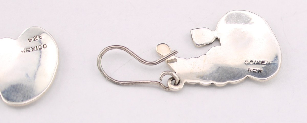 Sweet Vintage Mexico Sterling Silver ⛄ Snowman Dangle Pierced Earrings View 6