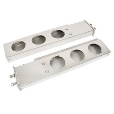 30 in Stainless Steel Mud Flap Hanger with Light Cutouts Spring Loaded 2 1/2