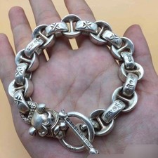 Vintage Indigenous Handmade Silver Bracelet-000230
