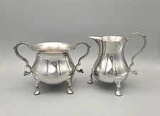 Stieff Pewter Williamsburg Restoration Cream and Sugar Set