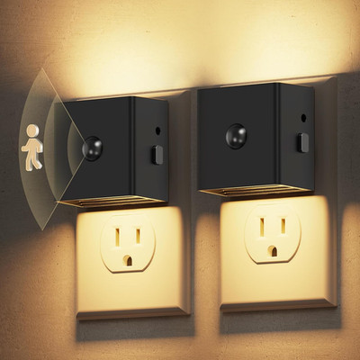 Motion Sensor Night Light, [2-Pack] Plug in Night Light with Motion Sensor and D