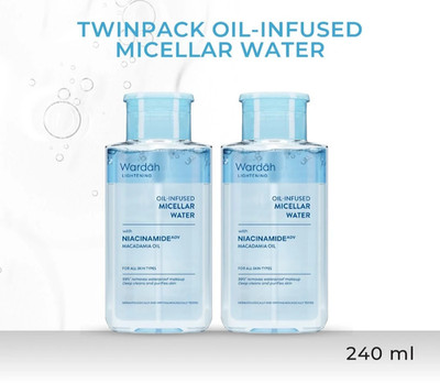 WARDAH Micellar Water 2x240 ml (Perfect Bright, Nature Daily, Lightening Oil)