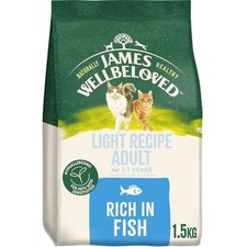 JAMES WELLBELOVED ADULT FISH LIGHT COMPLETE DRY CAT FOOD 1.5KG x 2