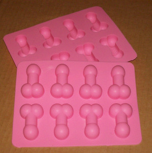 2 Penis Ice Tray/Chocolate Silicone Molds Bachelorette Party NEW