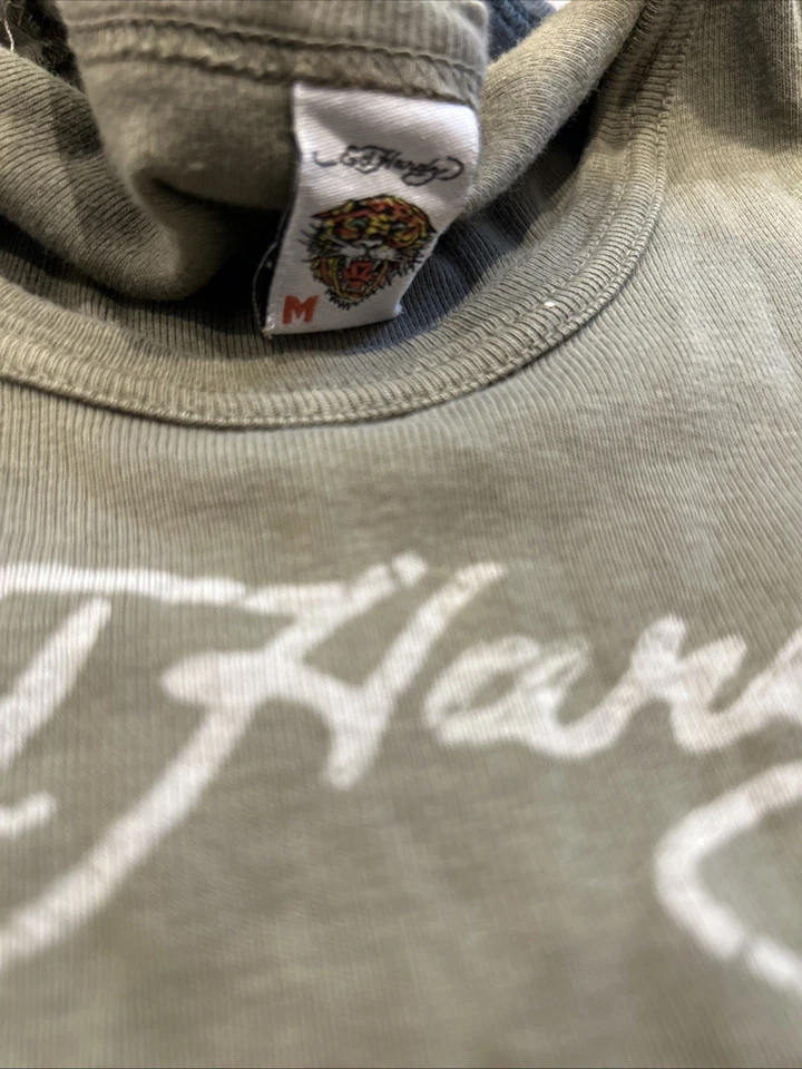 Ed Hardy Originals Vintage VEST TOP M UK10/12 Green graphic 100% cotton RN114182 - Image 3 of 4