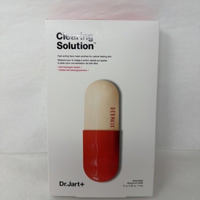 Dr. Jart+ Dermask Clearing Solution Face Mask 27g/0.95oz x 5 masks Exp 2027/02