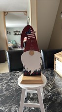 Rae Dunn Americana Gnome Wood Red White Blue Star Holiday Accent