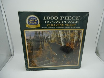 Tamarack Swamp 1000 Piece Jigsaw Puzzle Bear Woods Michael Sieve Art 1996 (OFC)