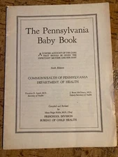 Vintage Book The Pennsylvania Mother's Baby Book By Pa. State Board of Health