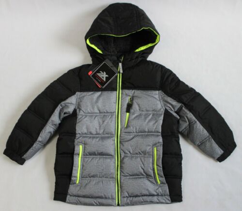 ZeroXposur Little Boy Size S/4 Mid Heather Black/Gray/Green Winter Puffer Jacket - Picture 1 of 5
