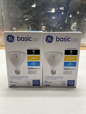 GE 65W Basic LED Indoor Floodlight BR30 Medium Soft Whit 650 L Dimmable 2-PACK