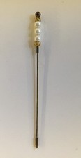 Ref24 Vintage Gold Metal Hairpin With Pearls See Photos