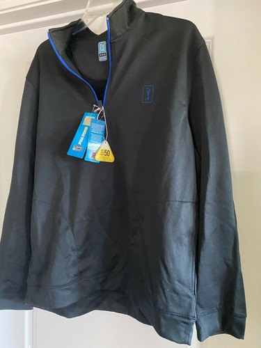 NEW MENS PGA TOUR GOLF GOLFING JACKET MEDIUM M BLACK BLUE  - Picture 6 of 7