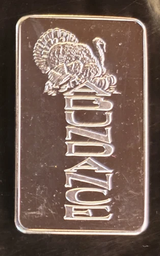 1973 Abundance Thanksgiving Shirl Winter Bullion-999 Silver 1 Oz Ounce Art Bar a