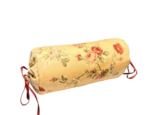 Vintage Floral Pattern Round Roll Luxury Throw Pillow 12” Inch