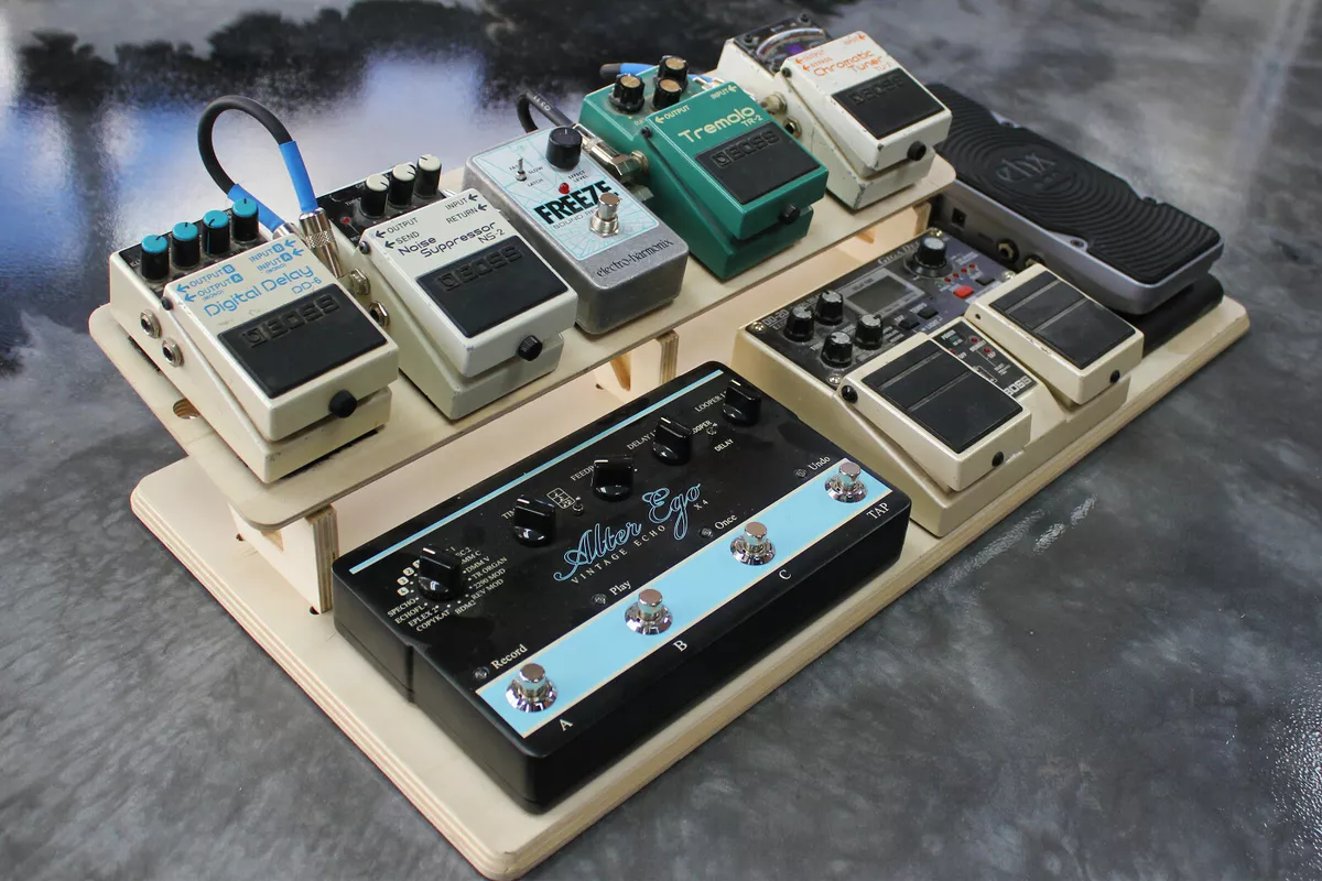 Guitar Effects Pedalboard 2-Tier Platform Stand | Fit Fender Boss