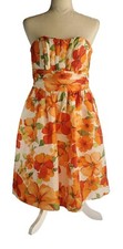 Davids Bridal Short Orange Strapless A-line Sundress Party Cocktail Dress Size 2