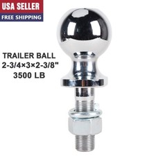 Chrome 2 Inch Trailer Hitch Ball 2 X 34 X 2-38 3500 Lbs Capacity